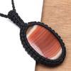 Agate Necklace Red Macrame Gemstone Beaded Macrame Necklace Stone Red Handmade