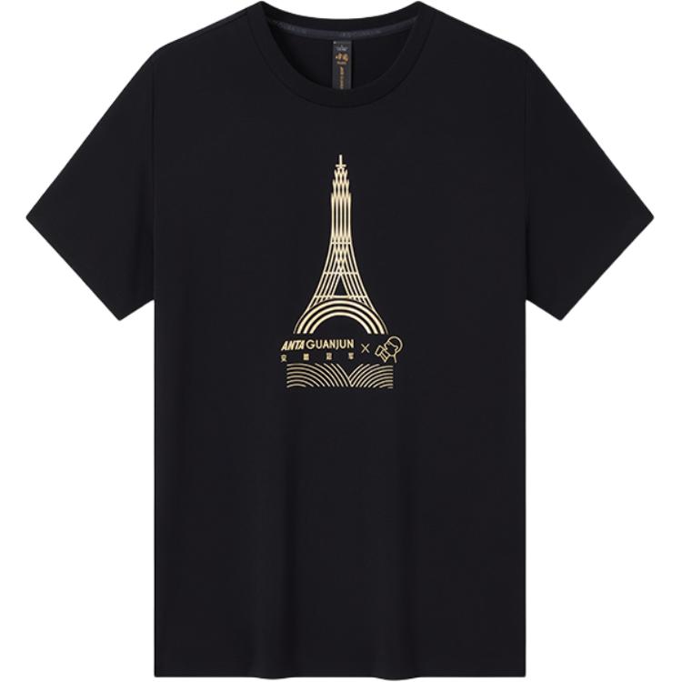 

Anta Футболка X Heytea Collaboration Champion Olympic Culture Series с принтом в виде букв, круглым вырезом, удобная, дышащая, универсальная, с коротким рукавом 172430104-2 S