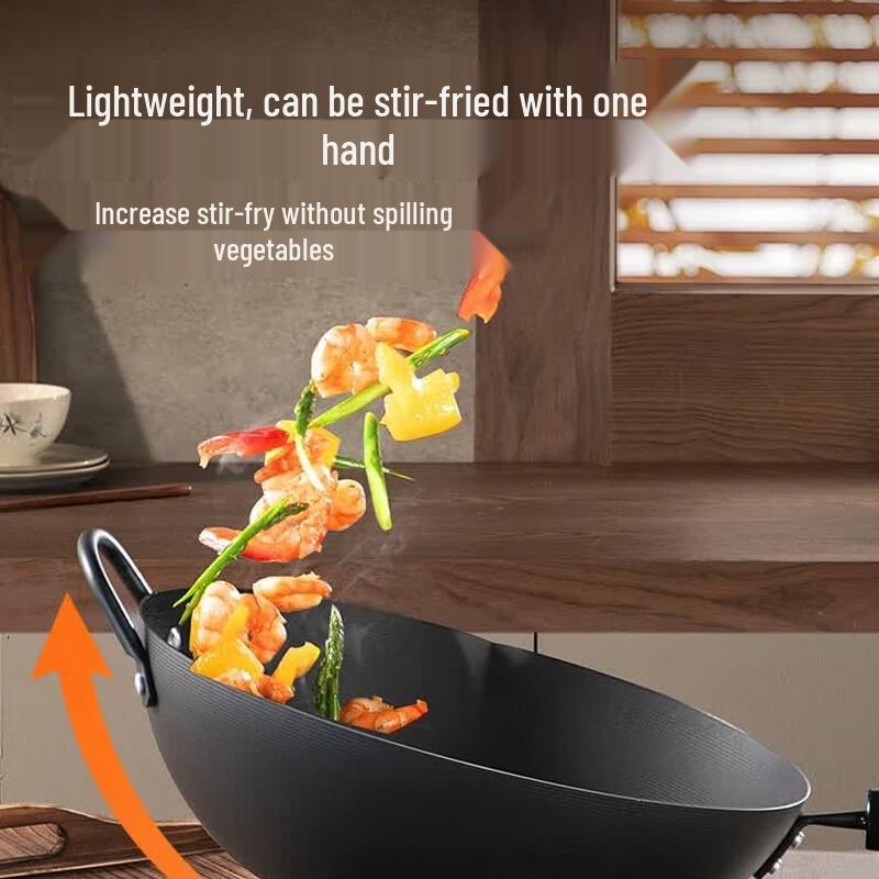 COOKER KING Japanese Style 0-Coating Pure Iron Wok