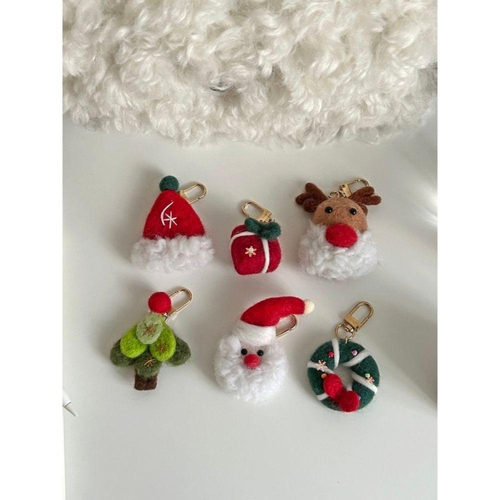 Elegant Table Happy Christmas Keyring 6 Types of Doll Keychains Wool