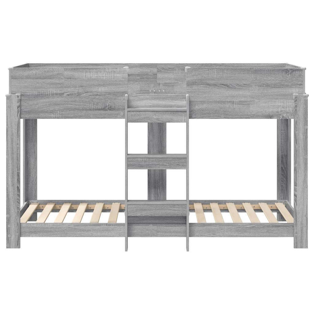 Bunk Bed for Kids Grey Sonoma 75 x 190 cm Particleboard