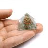 [GOLD STONE] Natural Stone Orgonite Pyramid, Spiritual Goods, Approximately 30mm Wide, Fluorite