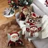 Christmas Pillow Cover - Festive Cartoon Linen Cushion Covers for Sofa Decor Pillowcase Xmas Cushion Cover Gift  ( No Pillow Core )