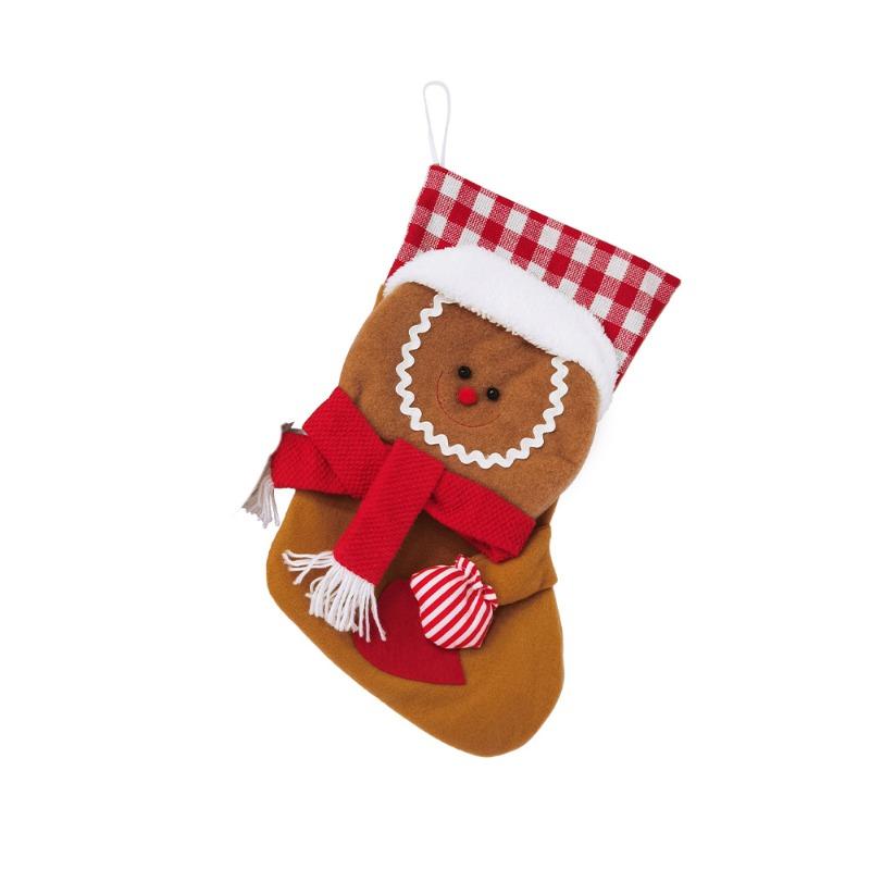 Gingerbread Men Stocking Cute Christmas Characters Stockings Holiday Decoration Christmas Tree Ornament for Doorknob Window