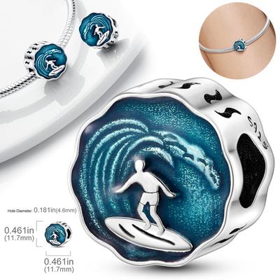 Original Charms Kupfer Kreativ Sommer Surfen Perlen Passend für Charms Plata Armbänder Für Frauen Damenschmuck Herstellung DIY