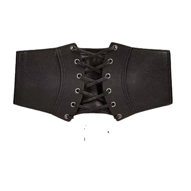 Wind Ladies Wide Belt Retro Elastic Elastic Waist Seal Dress Waist Decoration