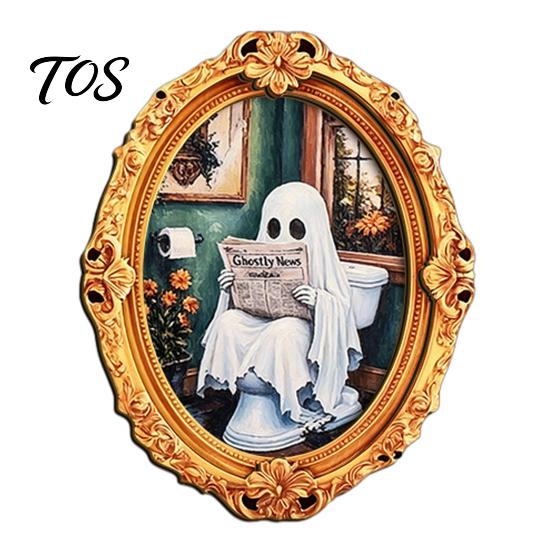 Gold Frame Halloween Decorations Vintage Ghost Fridge Magnet, Retro Refrigerator Decoration Decorative Magnets for with Strong Magnetic Adsorption
