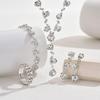 Brand New Sparkling Diamond Women's Jewelry Set: Necklace, Earrings & Bracelet