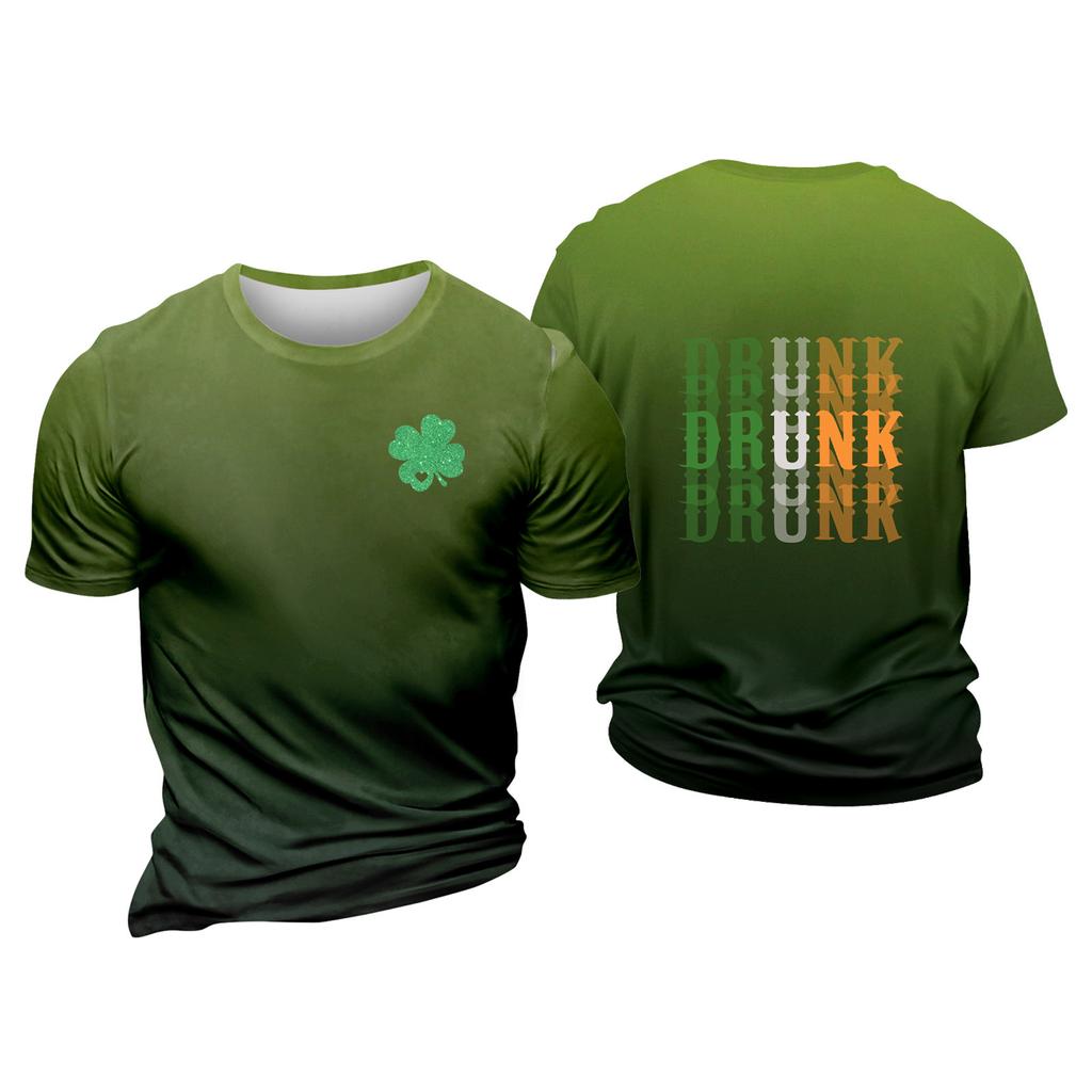 St. Patrick's Day Print - Men's Printed Casual Round Neck Short Sleeved T-shirt