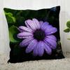 Purple Flower Pattern Decorative Pillowcase Car Sofa Square Cushion Pillowcase