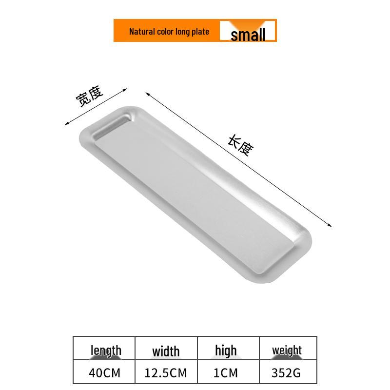 Korean Style Stainless Steel Rectangular Gold Tray for Sushi & BBQ