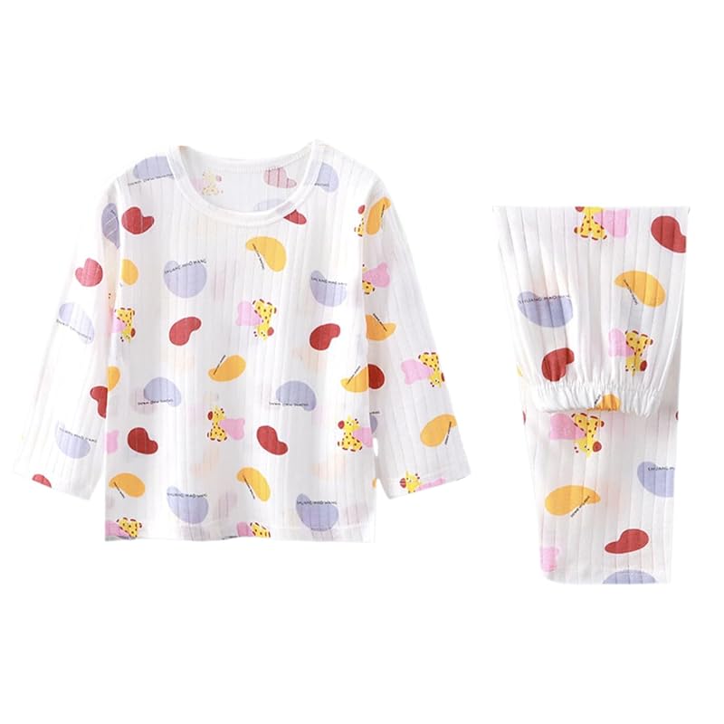 

[VIISEN] pajamas long sleeve kids room wear 2 points top and bottom set girl boy children s clothing cute animal pattern spring summer autumn winter