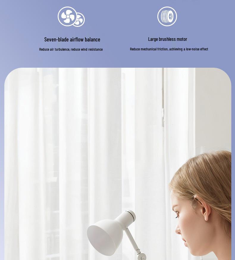 Rechargeable Three-Speed Desktop Fan with Lithium Battery and Large Airflow