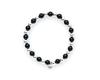 Howthere Silver Ball Bracelet Half & Half - Silver Ball And Black Stone