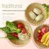 Household Bamboo and Rattan Steamed Bun and Egg Basket Set