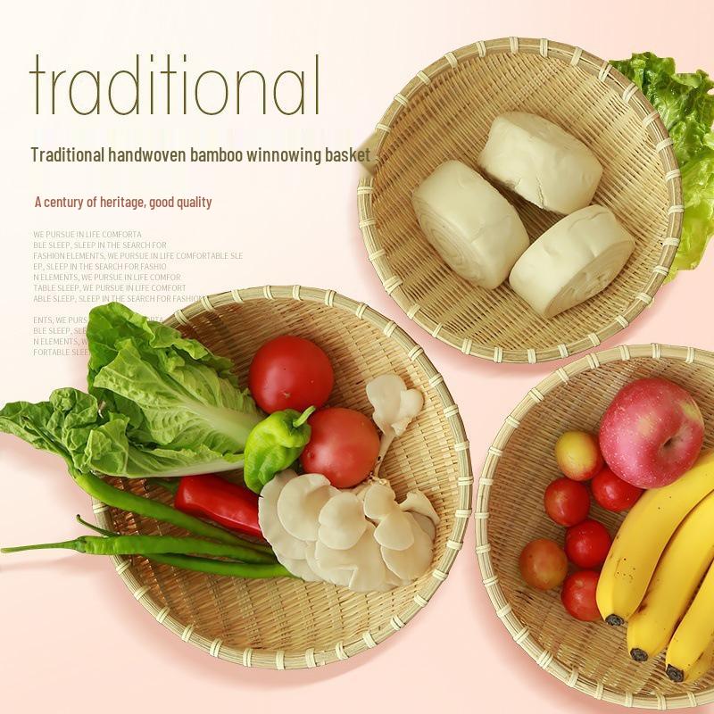 Household Bamboo and Rattan Steamed Bun and Egg Basket Set