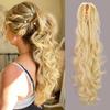 Synthetic Long Wavy Curly Ponytail Extensions Thick Drawstring Claw In Ponytail For Women Daily Cosplay Party Wear