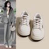 Leather little white shoes women's shoes spring and summer 2025 new thick-soled heightening board shoes popular versatile sports and leisure shoes