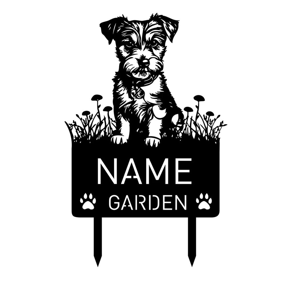 Parson Russell Terrier Personalized Metal Garden Stake Pet Grave Marker Memorial Name Sign