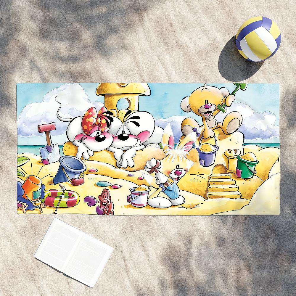 Cartoon D-Diddl Rat Towel Towels For Beaches Yoga Studios Gyms Hot Springs Swimming Pools And Picnics