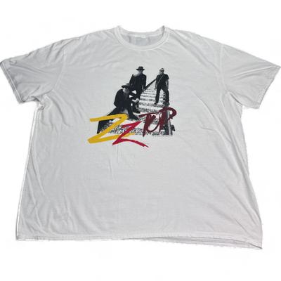 ZZ Top T-Shirt für Erwachsene Größe 3XL XXXL Weiß Vintage-Stil Retro Band-T-Shirt