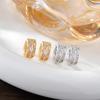 Korean Wave Double Row Rhinestone Ear Cuff with Zirconia for Women