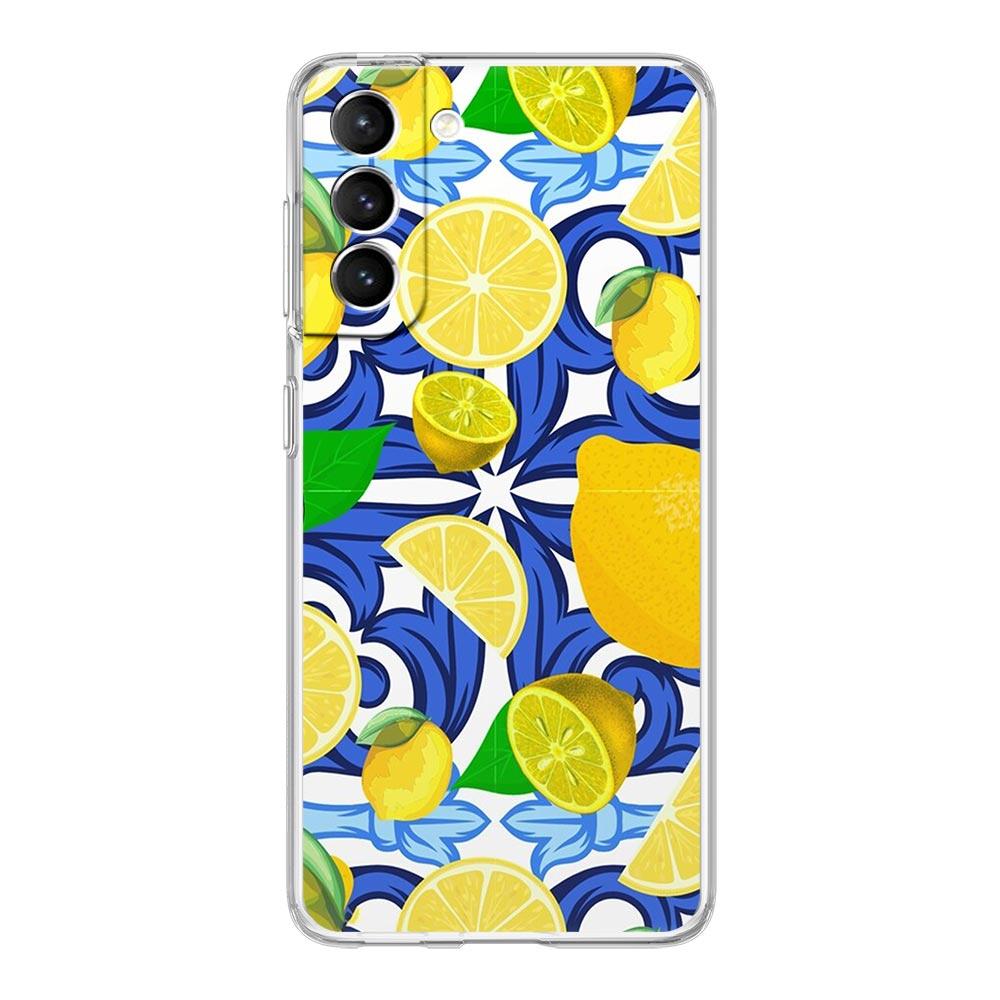 Mediterranean Lemon Clear Silicone Phone Case For Samsung Galaxy S23 S22 5G S20 Ultra S21 FE 5G S10E S9 S8 S10 Plus Soft Cover