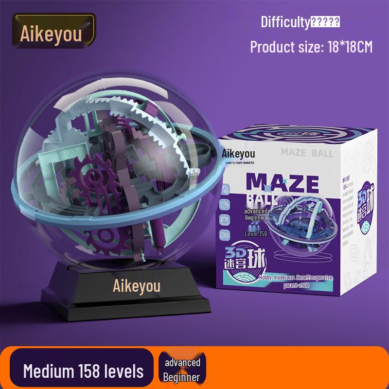 Large Children's 3D Maze Ball Puzzle Toy - Challenge Level Magic Cube
