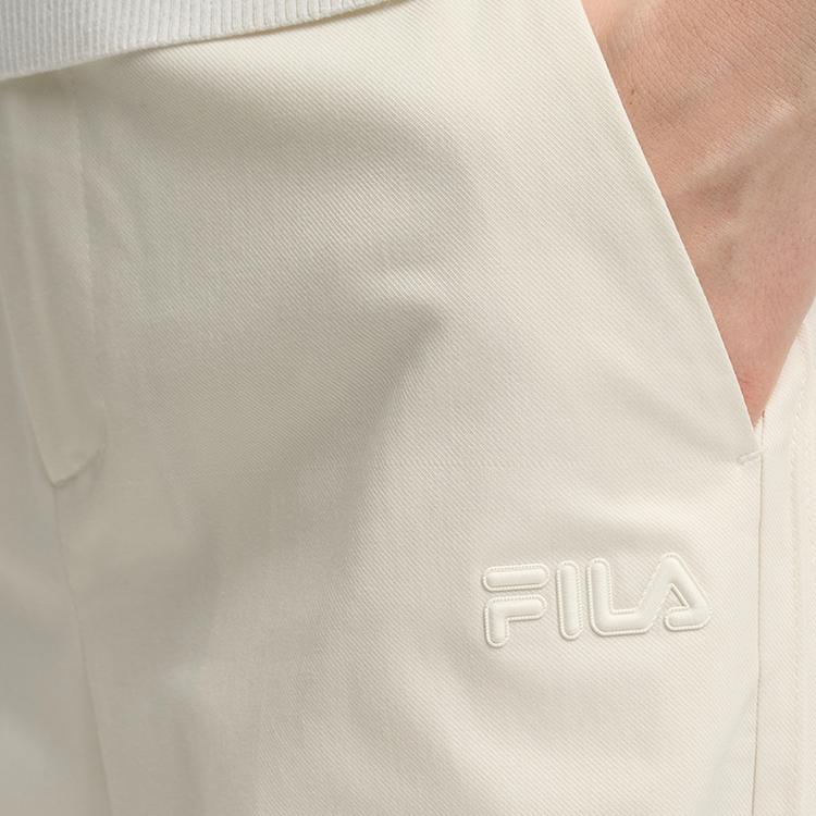 Fila Heritage Pullover Round Neck Knitted Letter Short Sleeve T-Shirt Fashion Comfortable Simple Long Pants Casual Set F11W538113F-BN+F11W538806F-WT