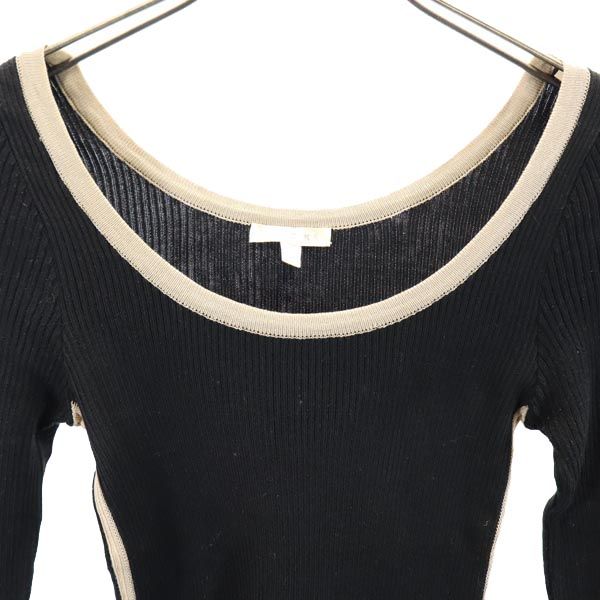 PAULE KA 7 minutes sleeve Rib knit Cut S black Women Used