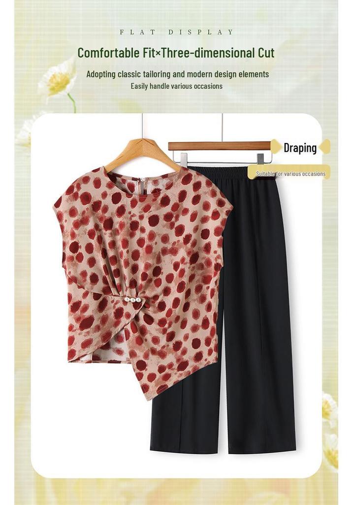 Summer Clothing Set 2026: Stylish Short-Sleeved Top & Fashionable Two-Piece for Young and Middle-Aged Women