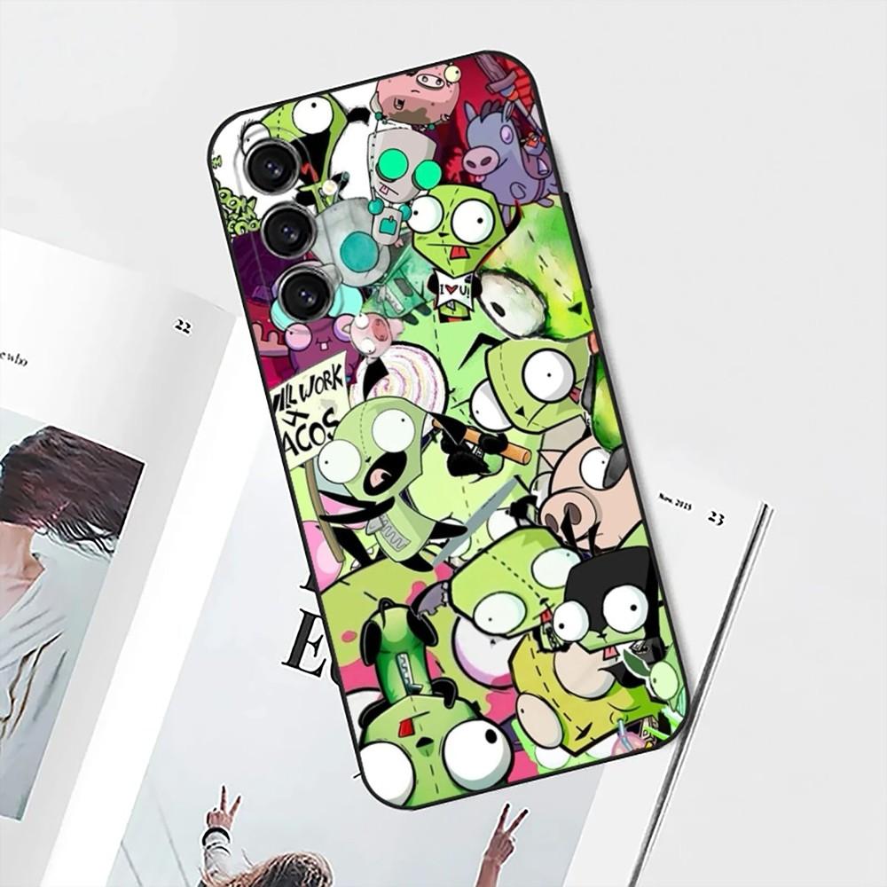 C-Cartoon I-Invader Zim Phone Case For Samsung S25,S24,S21,S22,S23,S30,Ultra,S20,Plus,Fe,Lite,Note,10 Black Soft Shell
