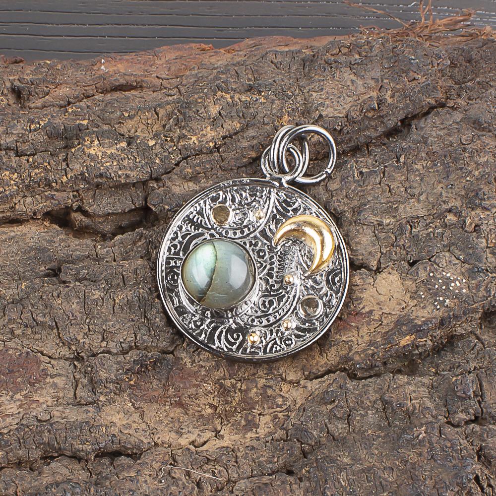 Labradorite Pendant, Handmade Gemstone Pendant, 925 Solid Sterling Silver Pendant Antique Jewelry, For Engagement Gift