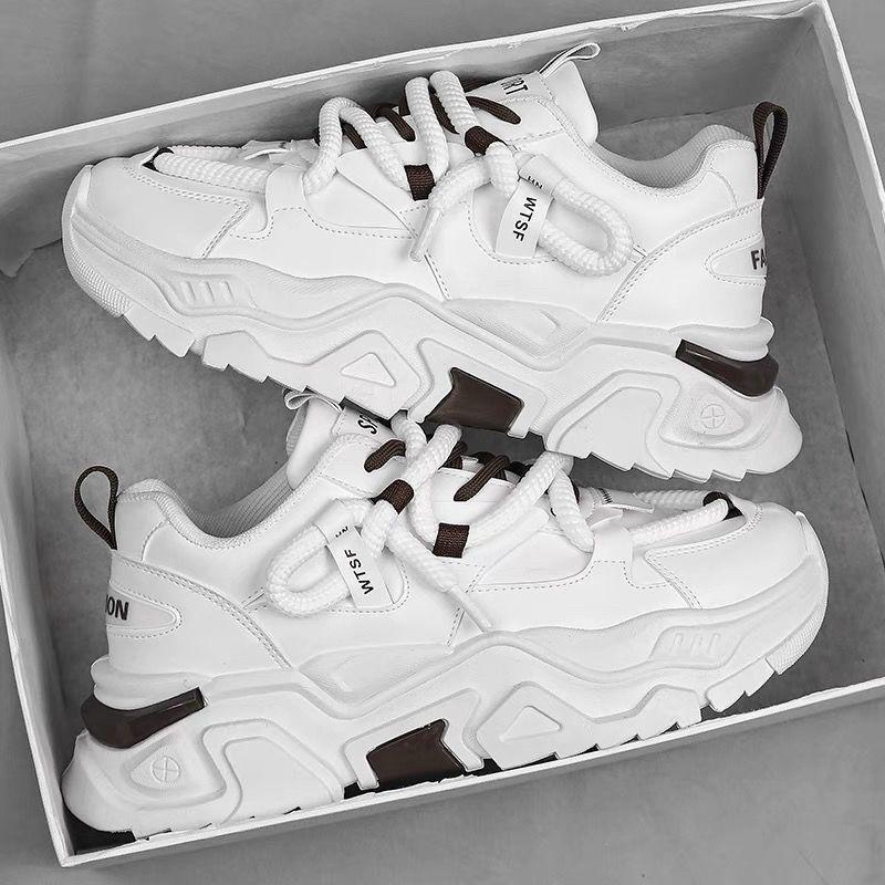 

Spring and Autumn Men s Shoes New Versatile Sports Casual Youth Leather Surface Trend Little White Shoes Thick Sole 39