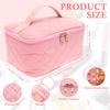 Travel Makeup Bag Large Capacity Portable Cosmetic Organizer Bag Polyester Women Toiletry Case with Divider and Handle for Home