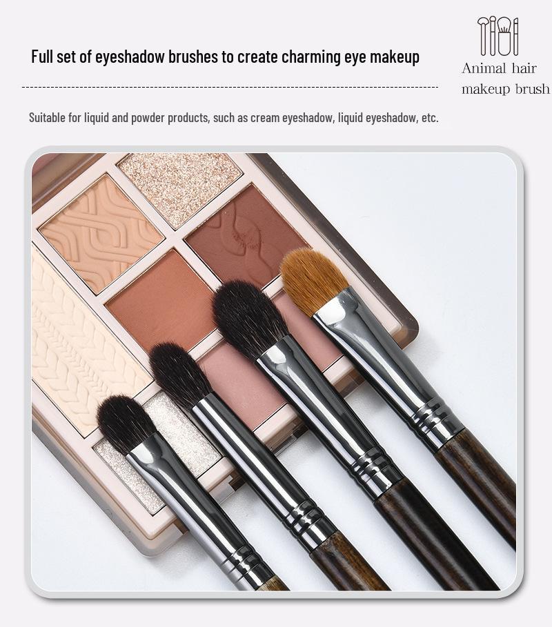 25-Piece Animal Hair Makeup Brush Set: Includes Wool Brushes for Eyeshadow, Nose Shadow, and Foundation - Artist Recommended