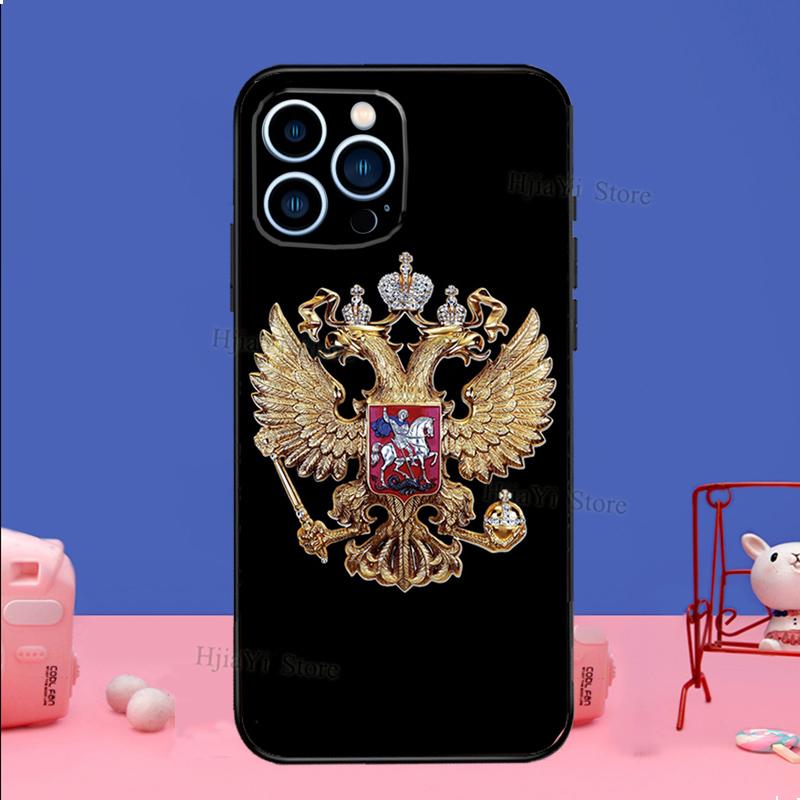 Russia Russian Coat Of Arms Phone Case For iPhone 16 15 11 12 13 14 Pro Max Mini X XS XR Plus SE2 Funda Coque Capa Cover