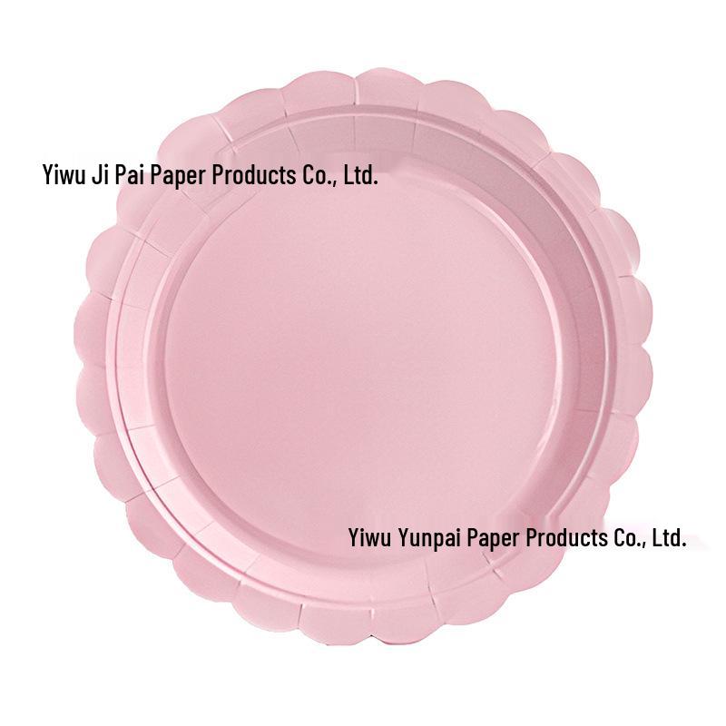 Pink Lace Disposable Party Tableware Set: Plates, Knives, Forks, and Spoons