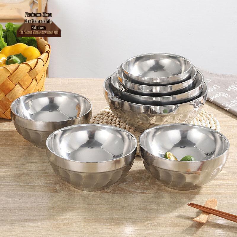 Bozhen Master Chef 14cm Double-Layer Stainless Steel Bowls, 10-Pack
