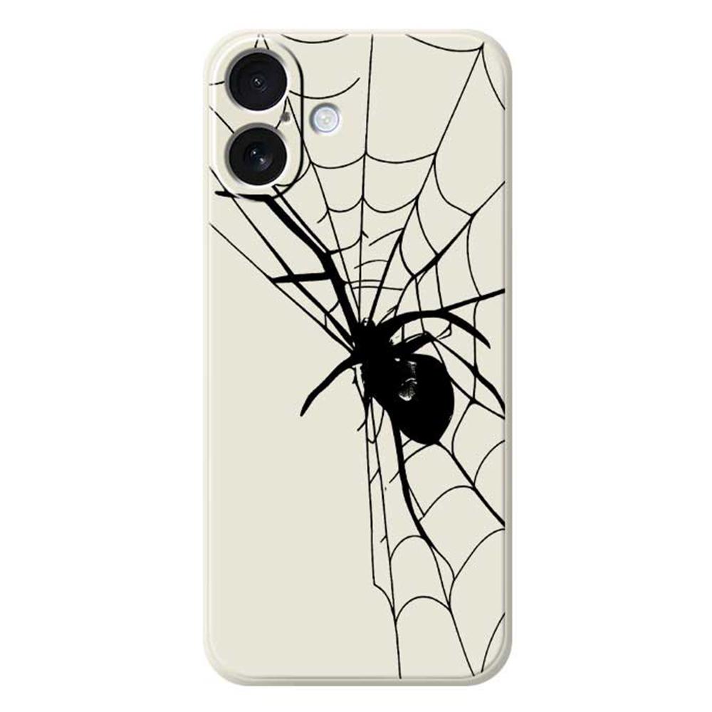 For iPhone 17 Case Spider Pattern Printing Straight Edge TPU Phone Back Cover
