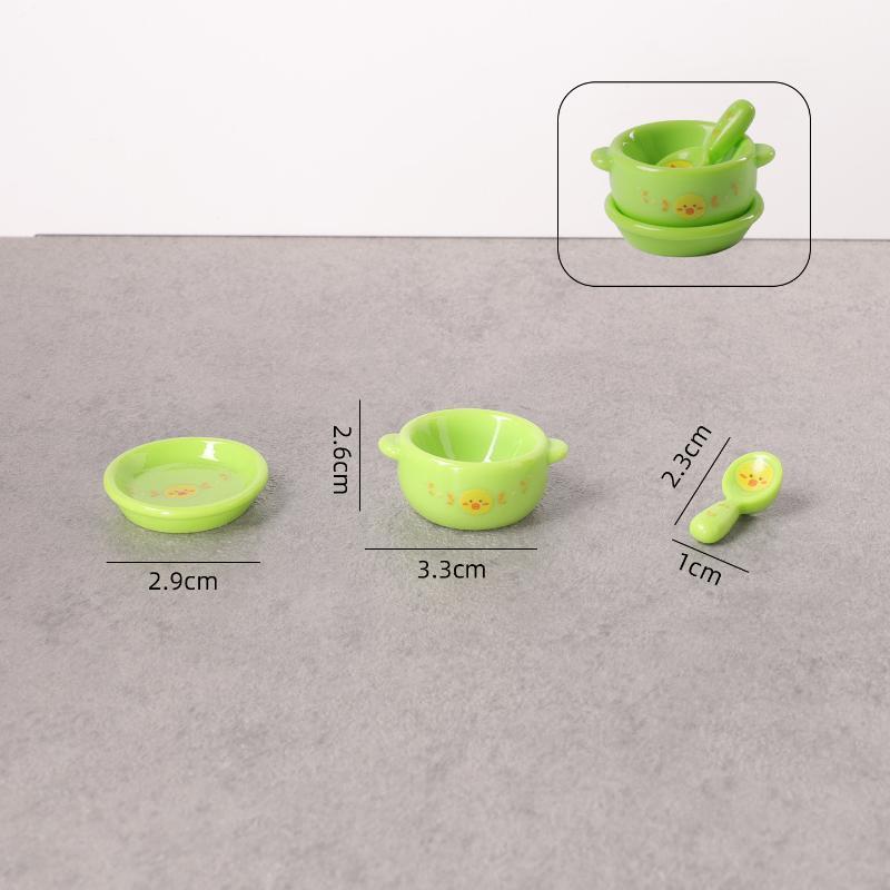 3Pcs 1/12 Dollhouse Mini Instant Noodles Bowl Plates Dishes Model Simulation Kitchen Decoration Doll House Pretend Play Toys