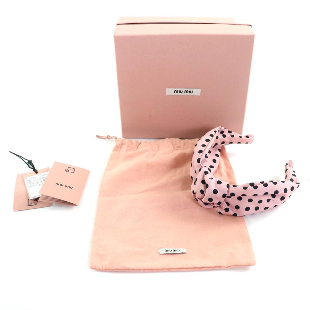 Excellent Miu Miu hair accessory Pink black Women 5IH032 Used