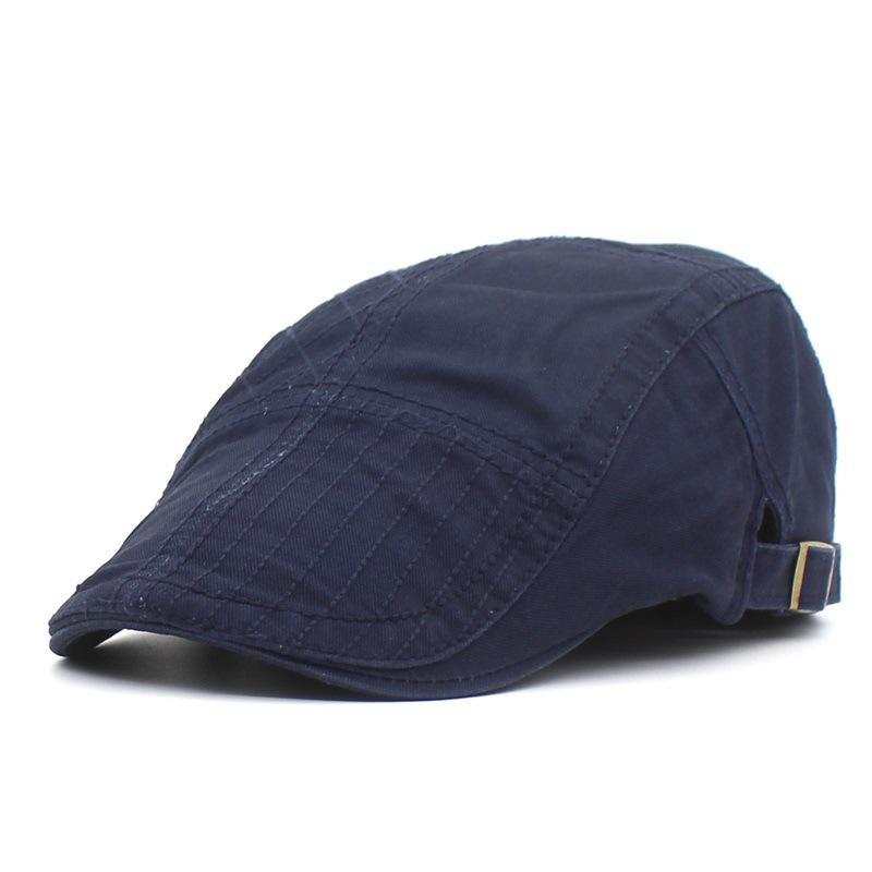 New Men's Beret, Cotton Casual Cap, Embroidered Forward Hat Outdoor Sun Hat