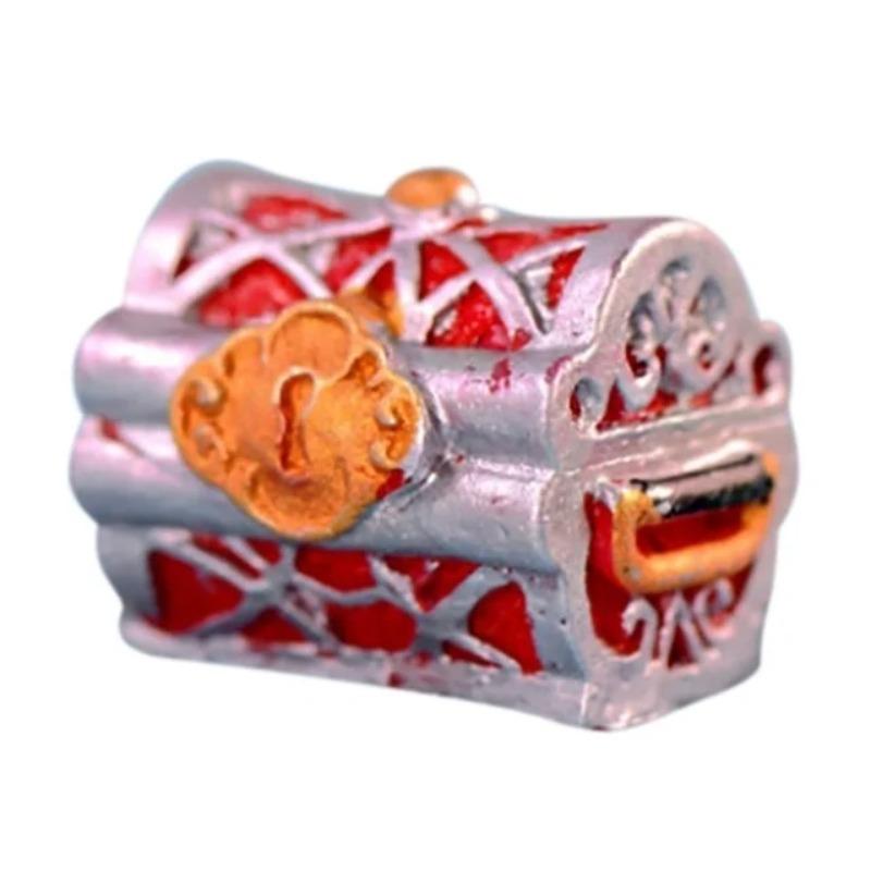 

Золотая шкатулка-сокровищница для украшения дома и сада, нетоксичная смола, шкатулка-сокровищница, мини-аквариумные украшения A