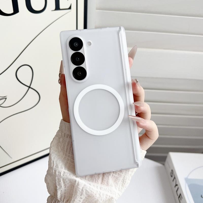Slim Matte Transparent Magnetic Hinge Protection Back Case for Samsung Galaxy Z Fold7 6 5 4 Folding Hard Wireless Charging