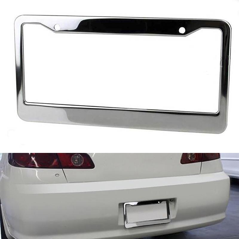 1 Stück Edelstahl Universeller Amerikanischer Kennzeichenhalter Stahl Zufällige Farbe Metall Auto Kennzeichenhalter Abdeckung Kappe