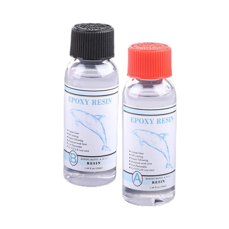 Epoxiharts Kristallklar Hård Typ Lim AB Kristalllim UV-härdande Harts för DIY Smyckestillverkning Hantverk 50ml