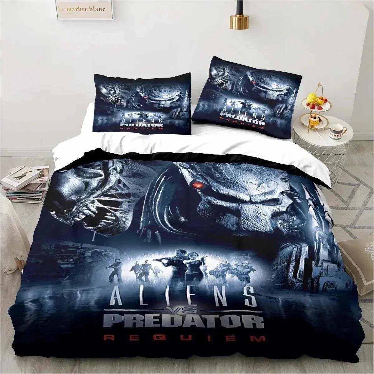 

Comforter Alien Vs. Predator Predator Movie Bedding Set Single Double Queen King Size Adult Boys Bedroom Luxury Gift Comforter (quilt)-EU Single(135*200cm)3pcs