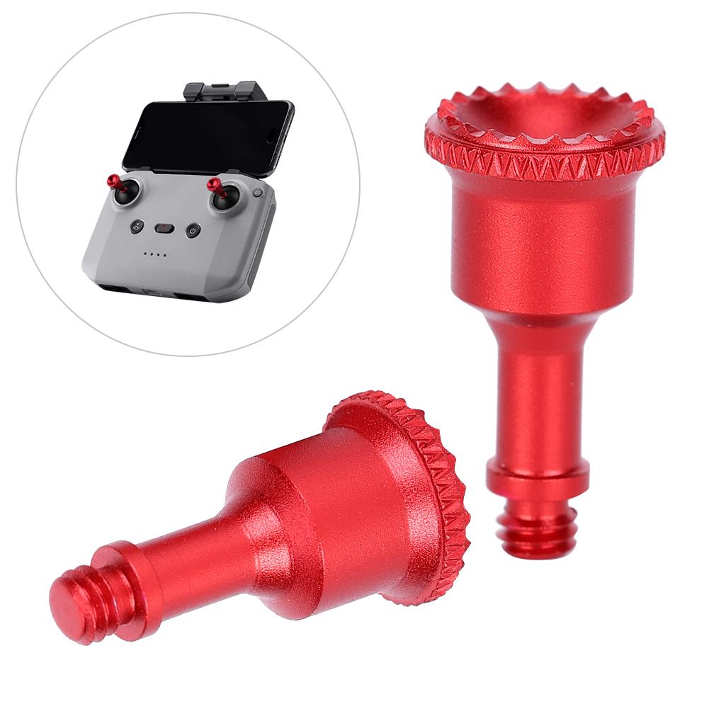 Pair of Aluminum Alloy Remote Control Joystick Thumb Rocker Drone Accessories Fits for DJI Mavic AIR 2Red