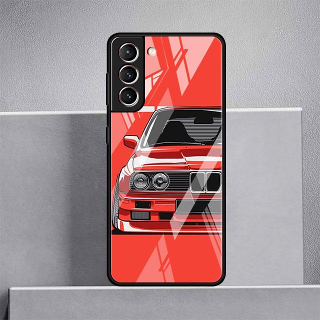 Carcasă din sticlă cu benzi desenate din Japonia JDM pentru mașini sport pentru Samsung Galaxy S22 S20 FE S21 Plus Husă pentru telefon S10 5G S9 Note 20 Ultra 10 Lite Shell